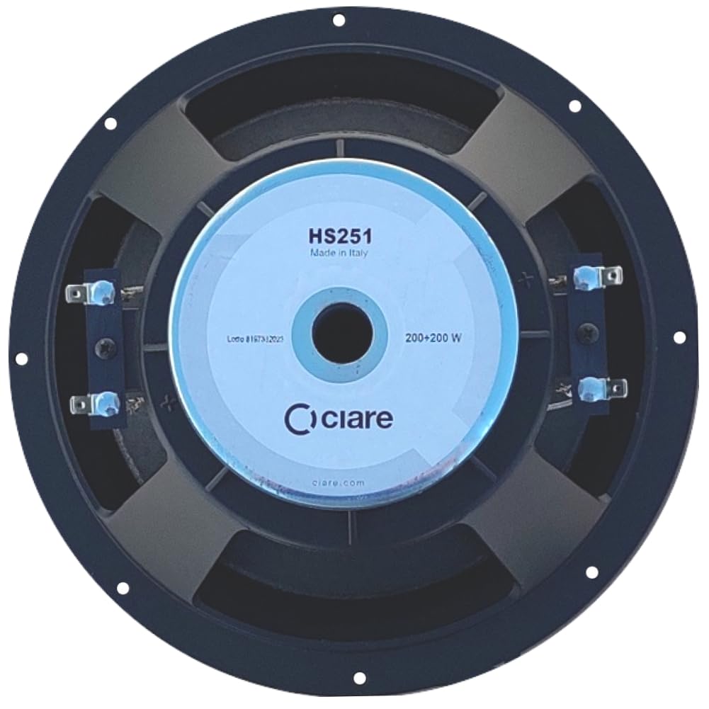 HS251 Subwoofer 25 cm 10" 250 mm 200+200 Watt Max Doppia Bobina 8+8 Ohm 89 dB Gomma