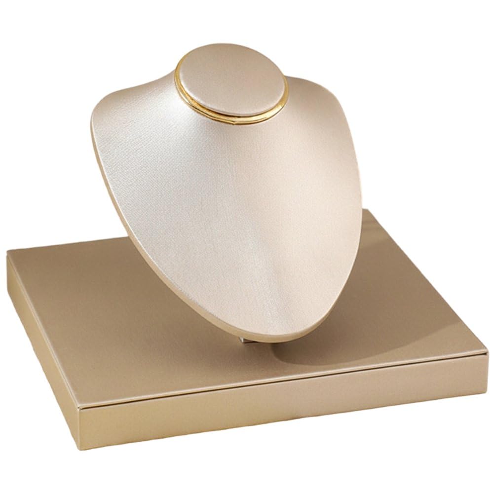 Fituenly Pu Leather Jewelry Display Stand Necklace Bust, Elegant Jewelry Holder for Store, Vanity, Showcase and Retail Display