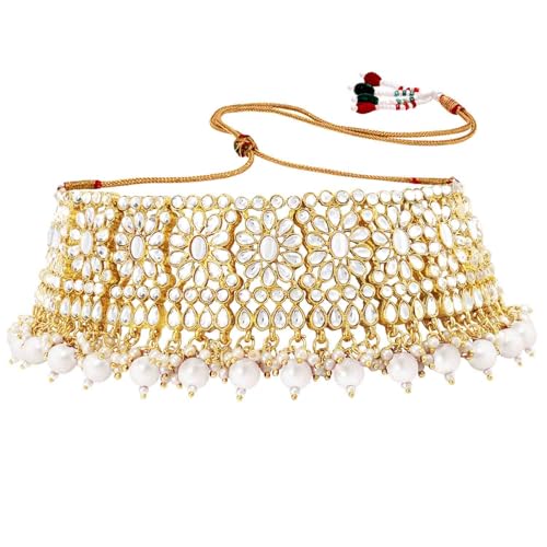 Image of Peora Crystal Faux Pearl Necklace & Jewellery Set Gift for Women