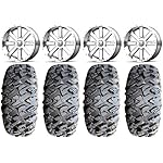 Bundle-9-Items-MSA-Chrome-Flash-18-UTV-Wheels-33-MotoClaw-Tires-4x137-Bolt-Pattern-12mmx15-Lug-Kit
