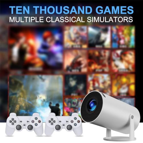 Image of RECTITUDE Smart Mini Projectors with WiFi 6 and Bluetooth, 4K 1080P Support Portable Projector 180 Rotatable 130'' Screen Movie Projector Auto Keystone Compatible for Laptop (Game Projectors)