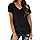 Cuptacc T Shirt Femme Top Femme Ete Tshirt Col V Manches Courtes Basic Haut Noir XL 46-48