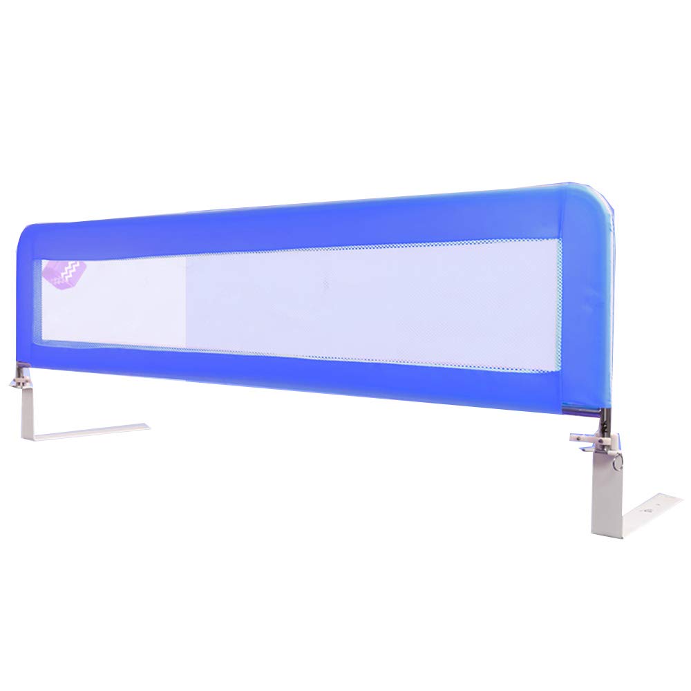 Barrera de cama infantil anti-caída con sistema swing down plegable 180 grados lavable azul