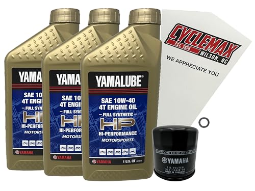 Cyclemax Full-Synthetic Yamalube Oil Change Kit compatible with 2015-2023 Yamaha FZ07
