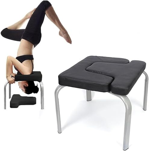 Taburete de Yoga con Soporte para la Cabeza Silla de Yoga Banco de Fitness Color Negro de para Gimnasio