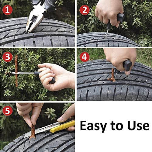 Image of ESUPPORT 100Pcs Tire Repair Plugs Tyre Repair Rubber Sealing Strip Emergency Tubeless Tire Puncture Repair Strings Seal Tool Car Motorbike Brown 100mm x 6mm