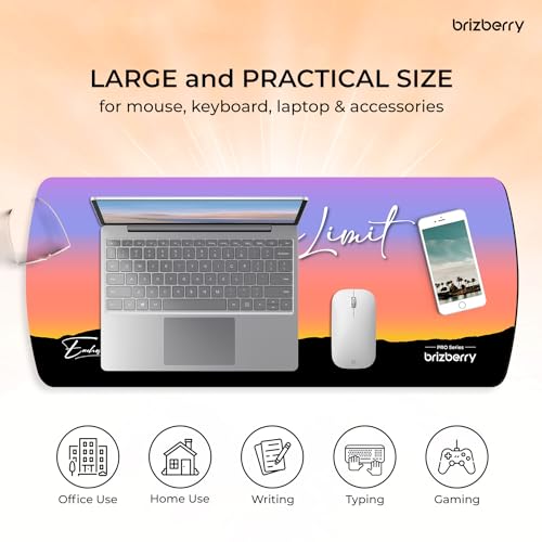 Image of Brizberry Extended Mouse Pad, Large Premium Desk Mat Anti Skid Rubber Base for Desktop Laptop PC Office Gaming 740 X 310 X 3 mm (DM Design 9)