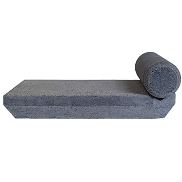 EyeonBay Natural Rock Made Portable Ammikkallu Hand Grinder (14 Inch Length X 9 Inch Width, Grey Colour)