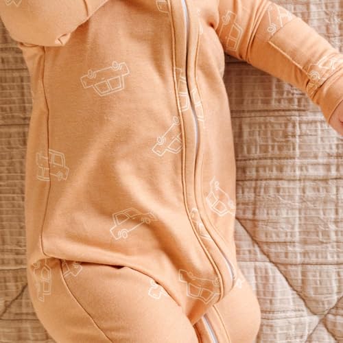 Image of Copper Pearl Zip-Up Footie Baby Pajamas - Soft Newborn Onesies for Boys & Girls, Tag-Free with Two-Way Zipper Baby Sleepers for Newborn - 24 Months, Cooper