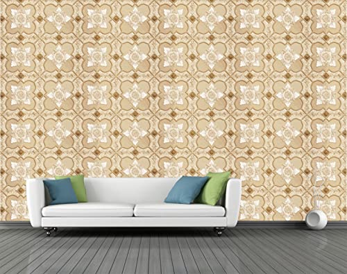 Image of CABANA HOMES Wall Stickers Botanical DIY Wallpaper for Home Decor (45 x 125 cm, 2 Rolls) (12 sq. ft) Decorative Self Adhesive Decal Furniture Wardrobe Ceiling Table Top Kitchen, Beige