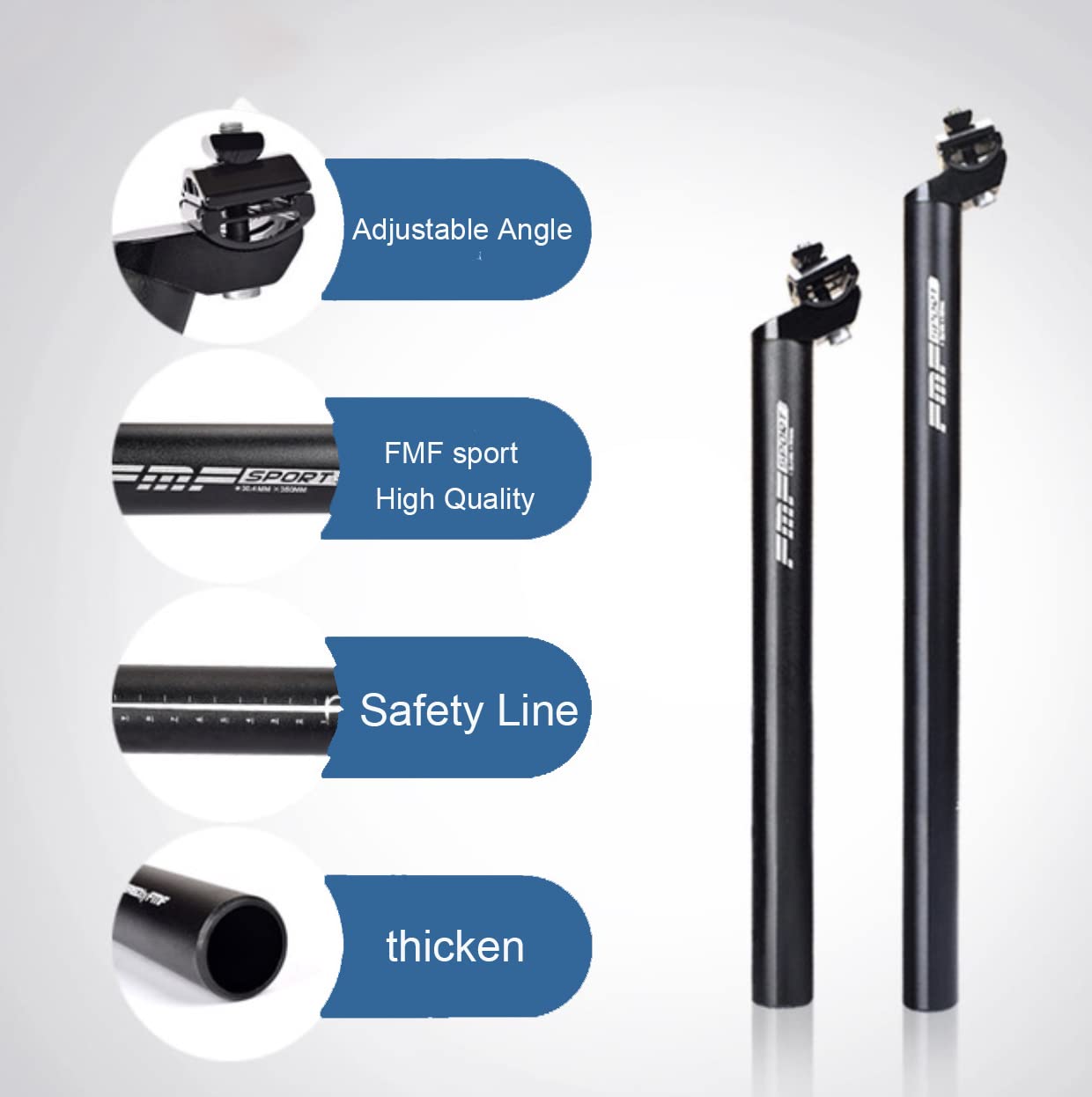 Fahrradsattelstütze MTB Rennrad Sattelstütze 25,4 27,2 28,6 30,4 30,9 31,6 mm 350/450 mm Aluminiumlegierung Sattelrohr Sattelstange Fahrradteil Fahrradsattelstütze (30,4 x 350 mm)
