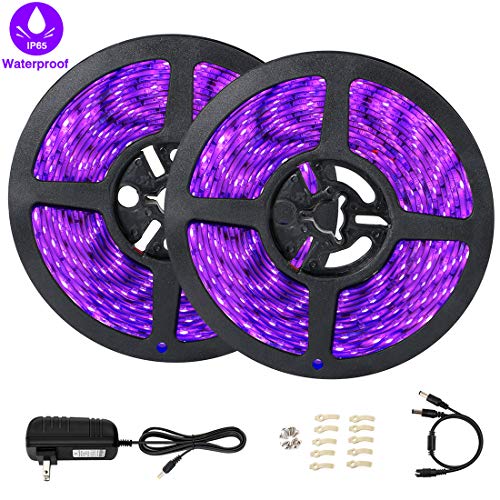 OPPSK Black Lights Strip Lights 2 Pack, IP65 Waterproof 33ft/10M 600 Units UV