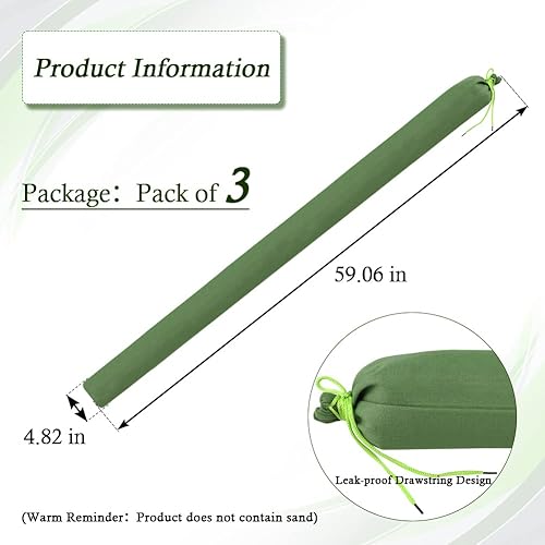 Miniatura 6 de Bolsas de arena largas de lona para inundaciones, 3 piezas, barrera de agua de inundación, bolsas de arena reutilizables para huracanes para el
