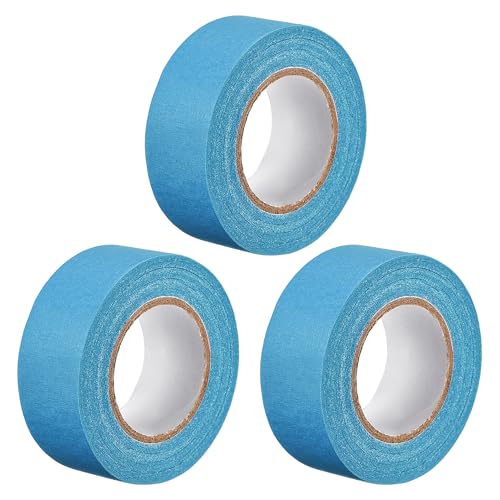 Image of uxcell 3Pcs 25mm 1 inch Wide 20m 21 Yards Masking Tape Painters Tape Rolls Light blue