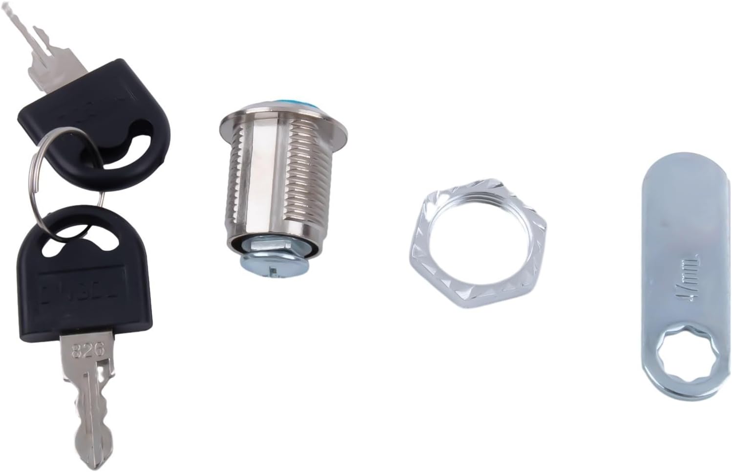 Cam Lock 16mm 20mm 25mm 30mm Zinc oy Security Lock for Drawer Cabinet Mailbox Furniture Locker with 2 Keys Silver Finish(20mm)