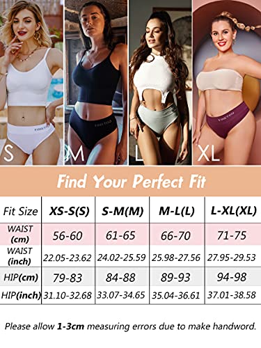 FINETOO 6er-Pack High Waisted Thongs für Frauen, Nylon Spandex Panties Breathable Soft Stretchy Unterwäsche High Rise S-XL, 6 Stück D, Large-X-Large 3
