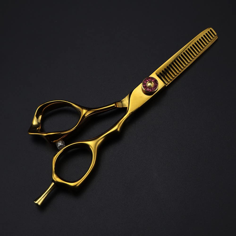 Haarschneideschere, 5 Zoll Professionelle Stahlschere, Goldene Haarschere, Haarschnitt, Effilierwerkzeug, Friseurscheren-Set