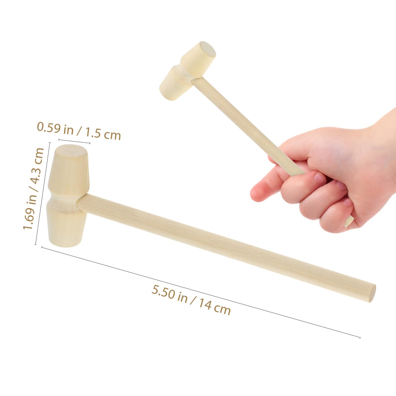 Lot De 8 Maillets En Bois – Marteaux Ludiques Pour Enfants, Activités Créatives Et Cuisine, 14 Cm