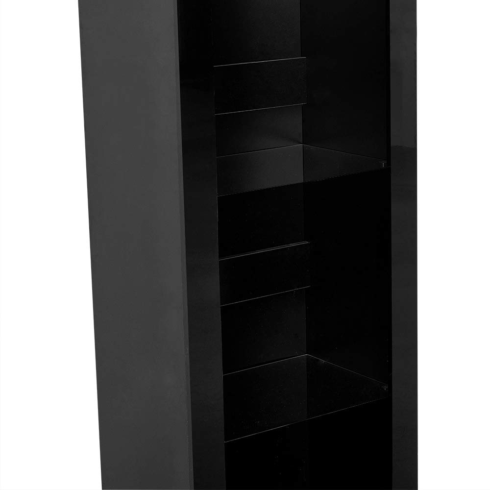 Panana Vitrine Lumières LED Meuble de Rangement avec Etagères sur Salon, Bureau, 55 x 35 x 166 cm (Noir)