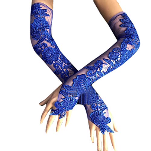 Women Floral Lace Gloves for Wedding Party Evening Fingerless Gloves