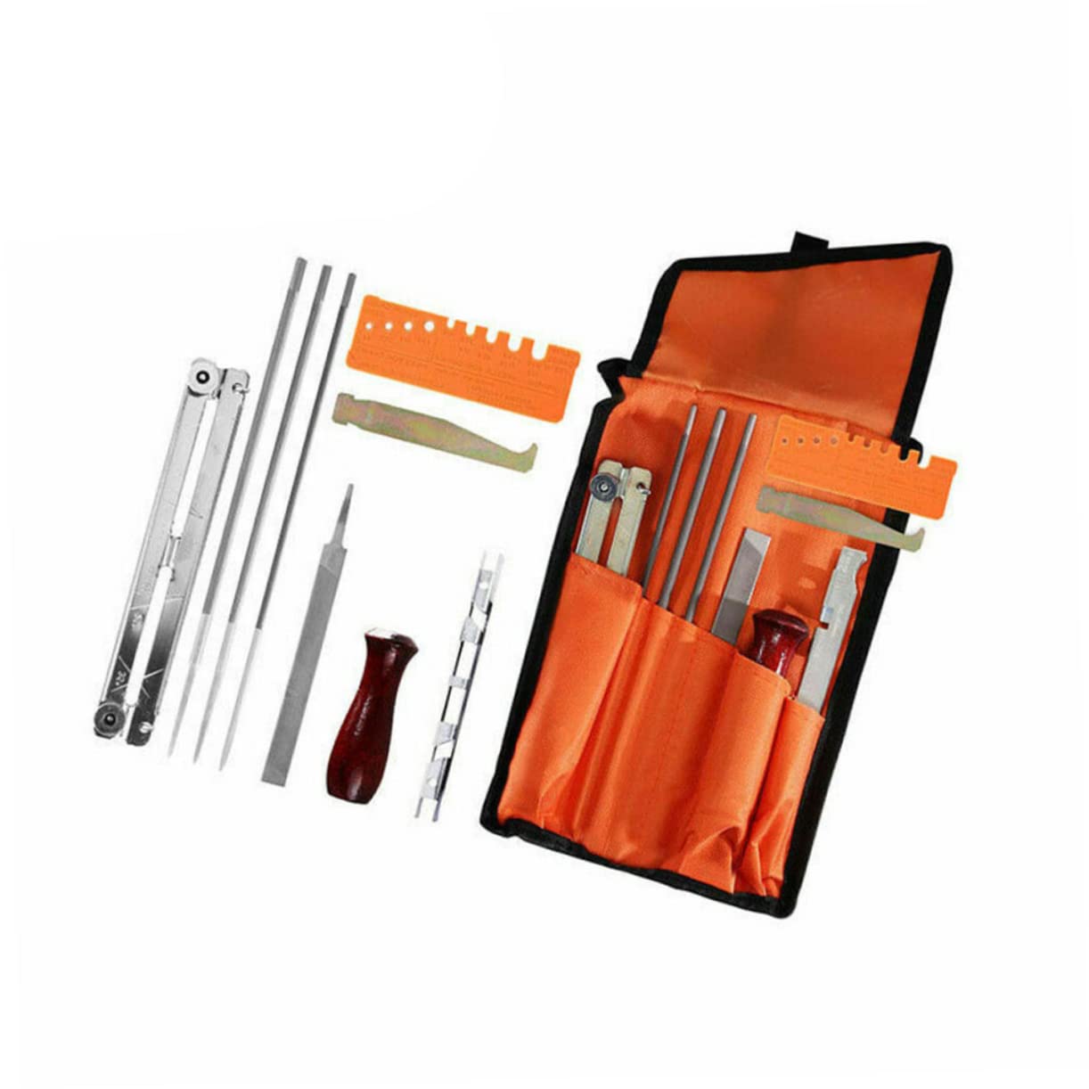 YARNOW Kit per Affilare Catene Motosega 10 Pezzi in Metallo, Portatile e Resistente All’usura, per Manutenzione Professionale