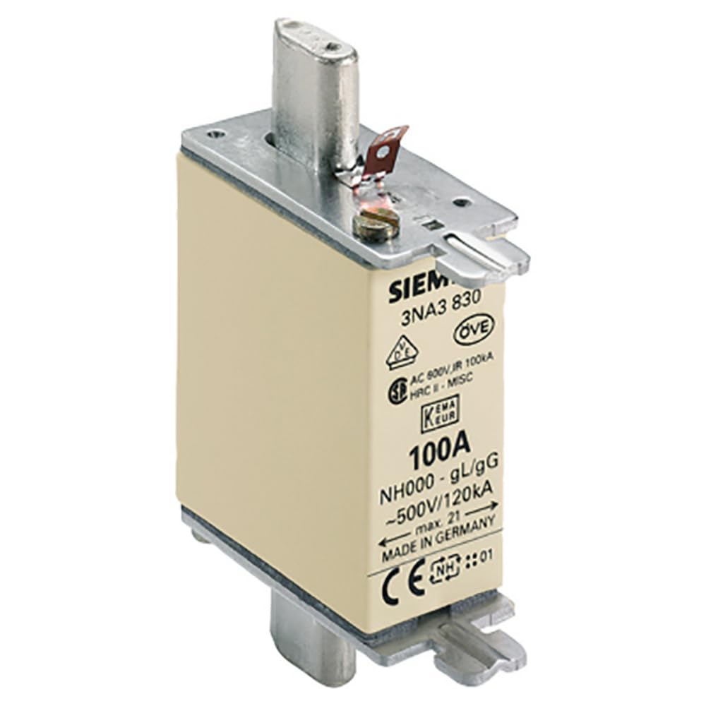 Siemens 3NA3830 mecha de seguridad Alto voltaje 1 pieza(s) - Fusible de seguridad (1 pieza(s), 65 mm, 62 mm, 84 mm, 130 g)