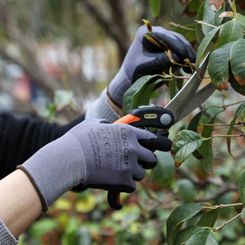 Image of LOCCEF Safety Work Gloves MicroFoam Nitrile Coated-12 Pairs,Seamless Knit Nylon Gloves,Home Improvement,Micro-Foam Gloves
