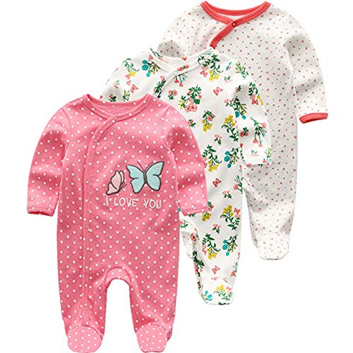Unisex Baby Organic Cotton Snap Footed Sleep and Play Pajamas Long Sleeve Bodysuit for Boy and Girl