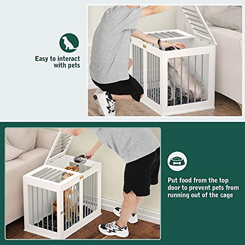 Furniture Style Dog Crate, Wooden Dog Crates Indoor Use, Double Doors Wooden Dog Kennels, Chew-Proof, Easy to Assemble… - Image 4