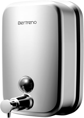 Dispensador de jabón comercial para montaje en pared, dispensador de jabón de acero inoxidable, bomba manual antifugas, dispensador de jabón de