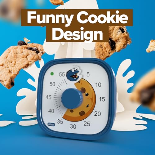 Visual Timer for Kids – Cookie Monster Clock - Silent Time Management – 60 Minute Countdown – Focus and Productivity Tool – for Classroom, Toddlers, Study, Toothbrush – Fun Design – Adjustable Alarms - Image 6