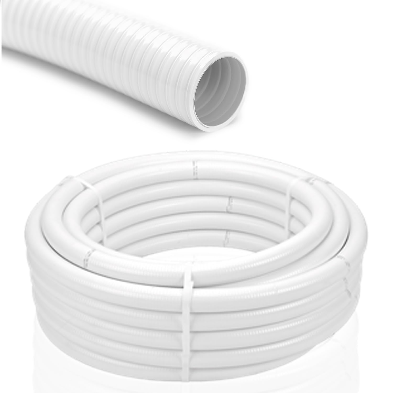 CABLEPELADO - Tubo Flexible Hidrotubo de PVC 16 x 20 mm | Bobina de 25 Metros | Resistente a Presión 30 Bar y Productos Químicos | Blanco