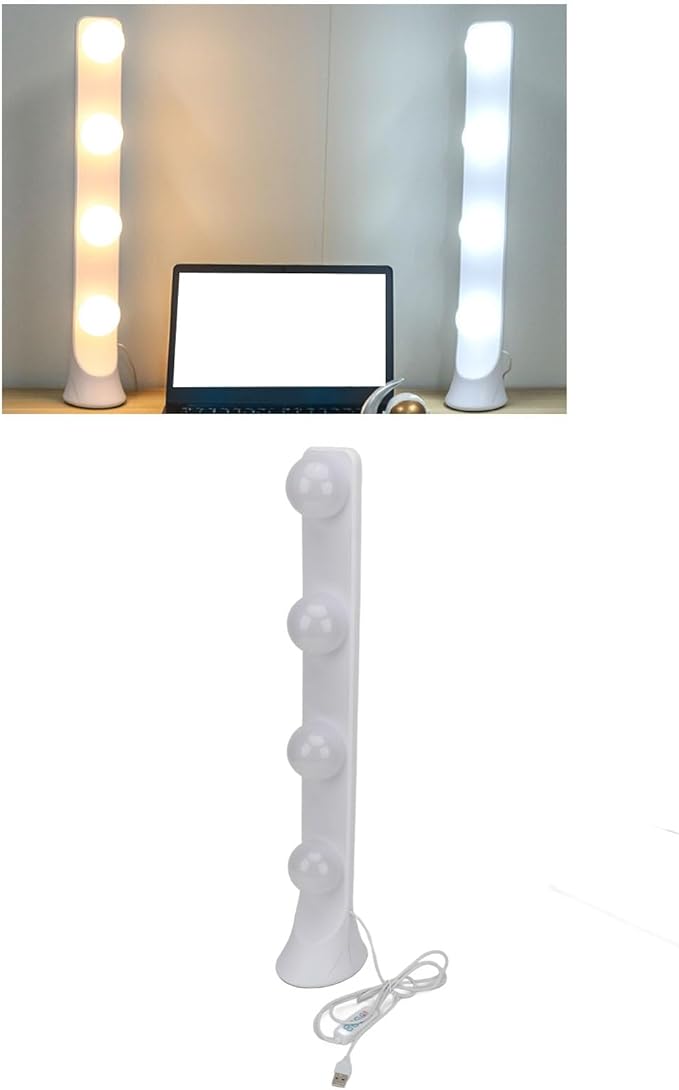 Asixxsix LED-Ijdelheidsverlichting voor Spiegel, 3000K 4000K 6500K Verstelbare Spiegelverlichting Stick met 4 LED-lampen, Draagbare Ijdelheidsverlichting Stick-vullicht voor Make-uptafel photo 3