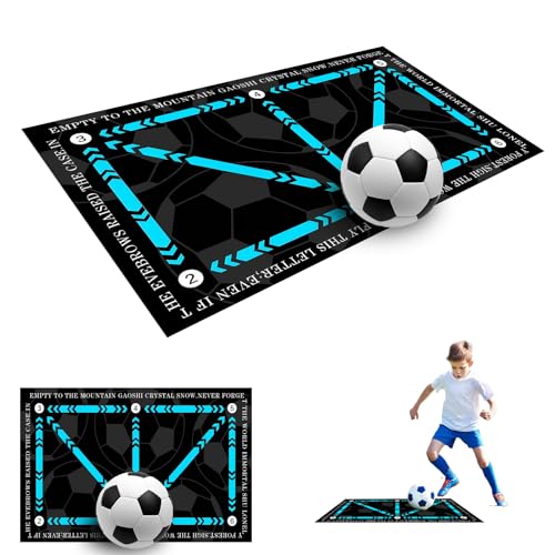BRTNUP Tapete de entrenamiento de fútbol de 40 x 60 cm, antideslizante, tapete de entrenamiento de fútbol para niños y adultos (azul)