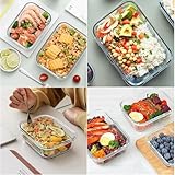 Glass Food Storage Containers with Lids(Set of 3-1040ml, 640ml, 340ml), Airtight Leakproof Meal Prep & Lunch Boxes, Freezer & Oven Safe, Snap Lock for Pantry Organization, Dishwasher Friendly - Image 6
