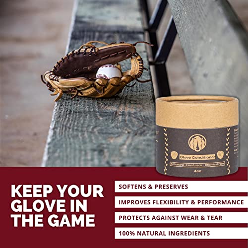 Rhino Wax - Baseball Glove Conditioner (4 Oz) - Baseball Or Softball Premium Leather Glove Conditioner Prepares Any Youth Or Adult Baseball Glove For The Big Game #TOP2