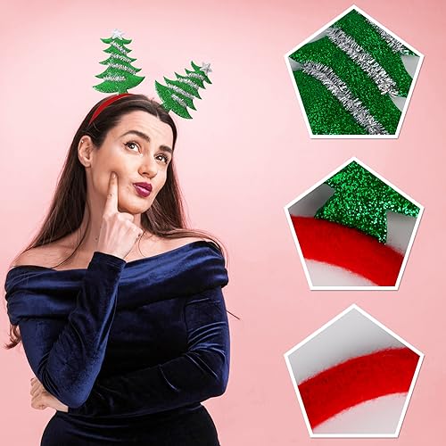 KEYIDO 6 Pack Christmas Headbands - Image 4