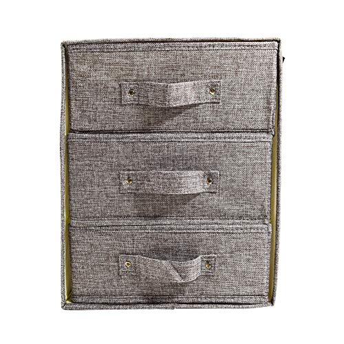 RIHUD Fabric Stroage Box mit Deckel Faltbare Schublade Trennwände Veranstalter Garderobe Organizer Schubladeneinsätze Unterwäsche Aufbewahrungsboxen Schrank für Socken, BHs, Krawatten (Grau, C)