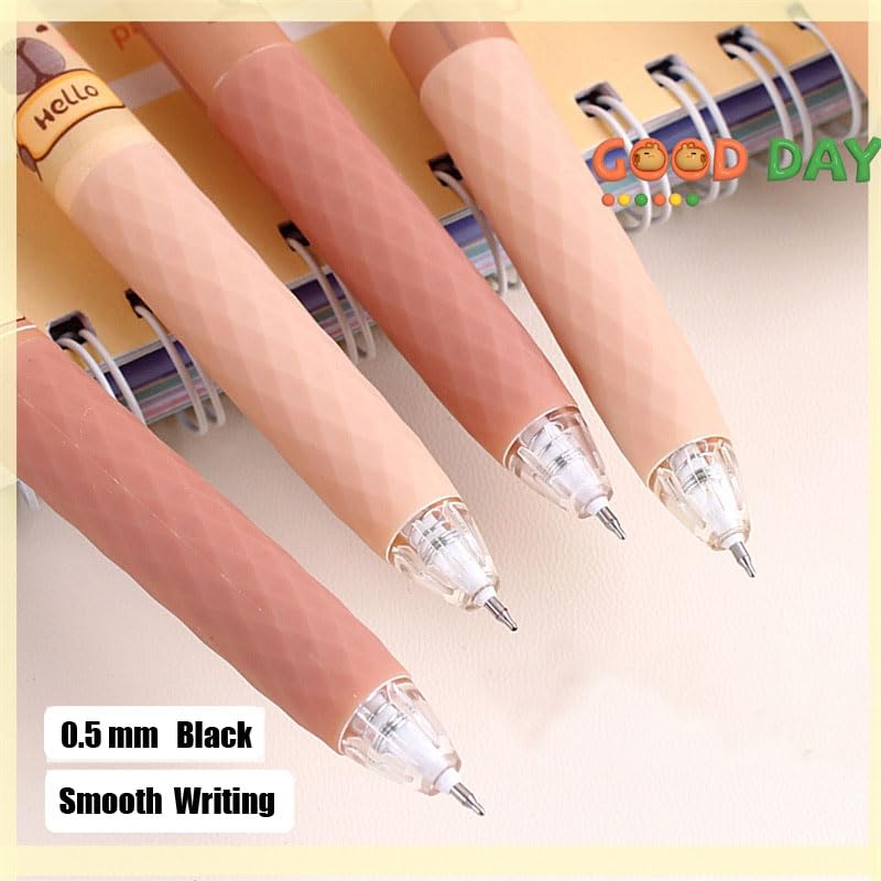 8 bolígrafos gel retractiles diseño capibara tinta negra 0.5 mm miniatura 2