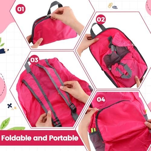 Jexine 72 Pcs Backpack Bulk 17 Inch Foldable Backpack 5 Assorted Colors Lightweight Back Pack for Outdoor Travel Zippered Book Bags3