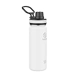 Takeya Originals 18 oz Vacuum Insulated Stainless Steel Water Bottle with Spout Lid, White