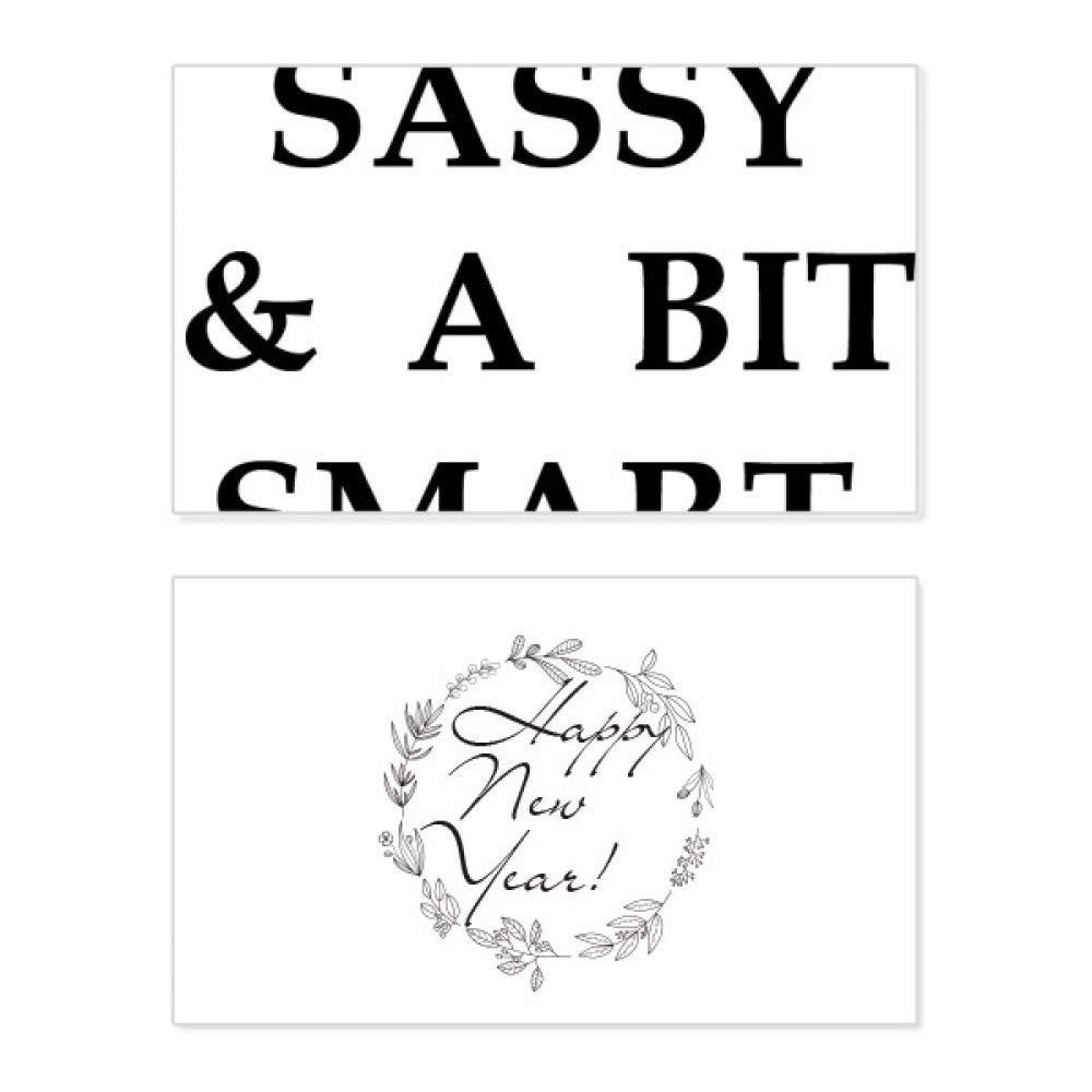 Tarjeta de año nuevo con broma elegante y texto Sassy bit en inglés 5