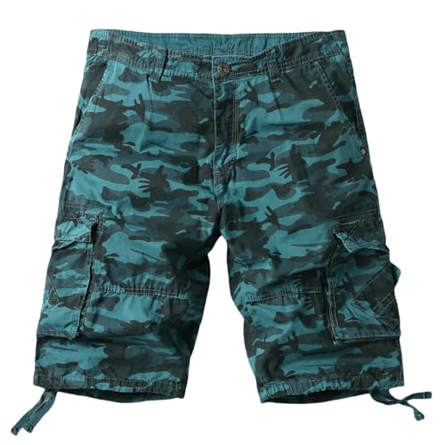 Short mi-long décontracté pour homme tendance américain multi-poches