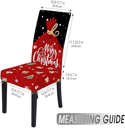 Miniatura 3 de Andreannie Juego de 6 fundas para sillas de comedor de Navidad, fundas elásticas extraíbles para sillas de comedor, fundas protectoras decorativas