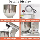 Mikser stojący do pieczenia 5L/7L/10L Commercial Food Blender z 3 regulowanymi prędkościami, mikser kuchenny z miską mikserem ze stali nierdzewnej, trzepaczka, trzepaczka d
