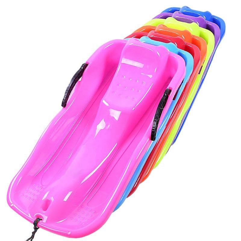 Outdoor Sports Plastic Skiing Boards Sled Luge Snow Grass Sand Board-5pc Green Purple Red Blue Pink