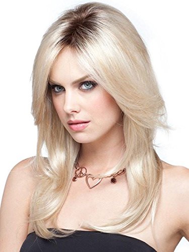 Shilo Wig Color Chocolate Swirl - Noriko Wigs 15" Long Soft Layers Monofilament Top Synthetic Natural Looking