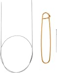 HARFINGTON Aiguilles circulaires à tricoter 16" Acier inoxydable US Aiguilles à tricoter 4/3.5 mm 4" avec support de mailles de tricot pour Conseil de tricotage rapide à pointe Sweater écharpes colliers