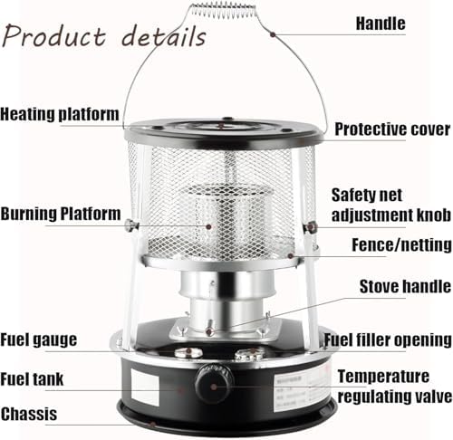 Portable Kerosene Heater and Stove, 2 in 1 Non-Electric Indoor Outdoor Heater for Camping, Home, Garage, Ice Fishing, 36.5cm Height with Carrying Bag and Accessories (Green)