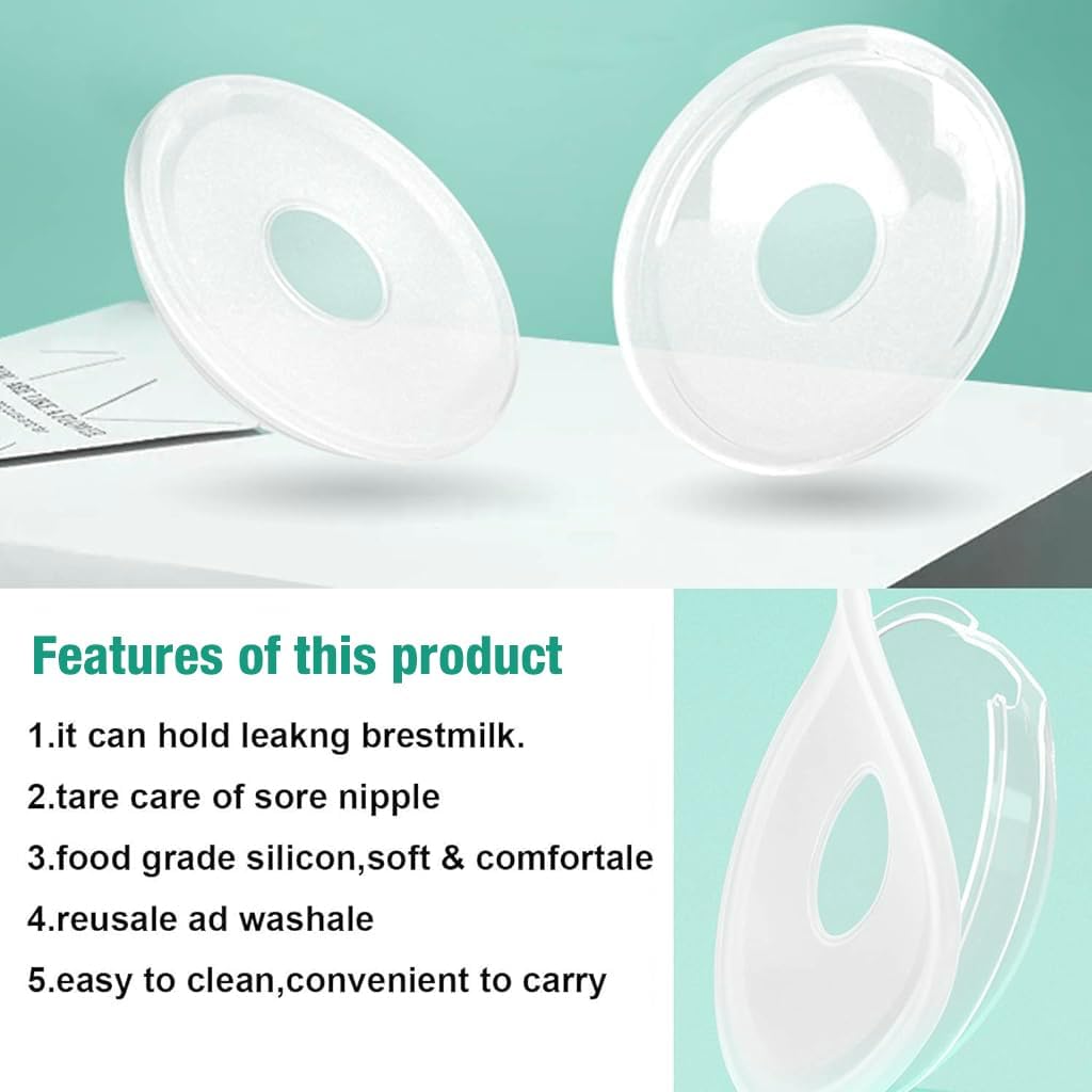 2-Pack Reusable Nipple Caps For Breastfeeding Mothers 3.2cm Food Grade Silicone & PP Material, Leak-Proof Breast Milk Collector Shell, Convenient